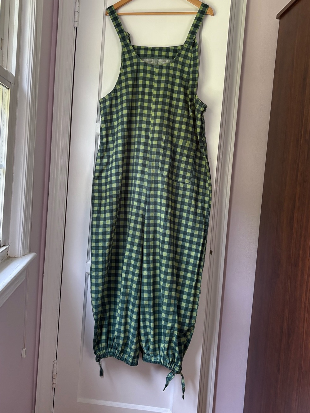 Lucy & Yak | Ali Slouchy Cotton Dungaree | Gabriella Gingham Print | UK 14/US 10 - Picture 6 of 9